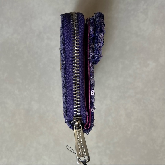 Disney Loungefly Minnie Purple Sequined Bifold Wallet, 1-Piece - Picture 3 of 12